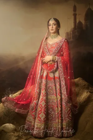 Red Color Wedding Lehenga RAZIA SULTAN
