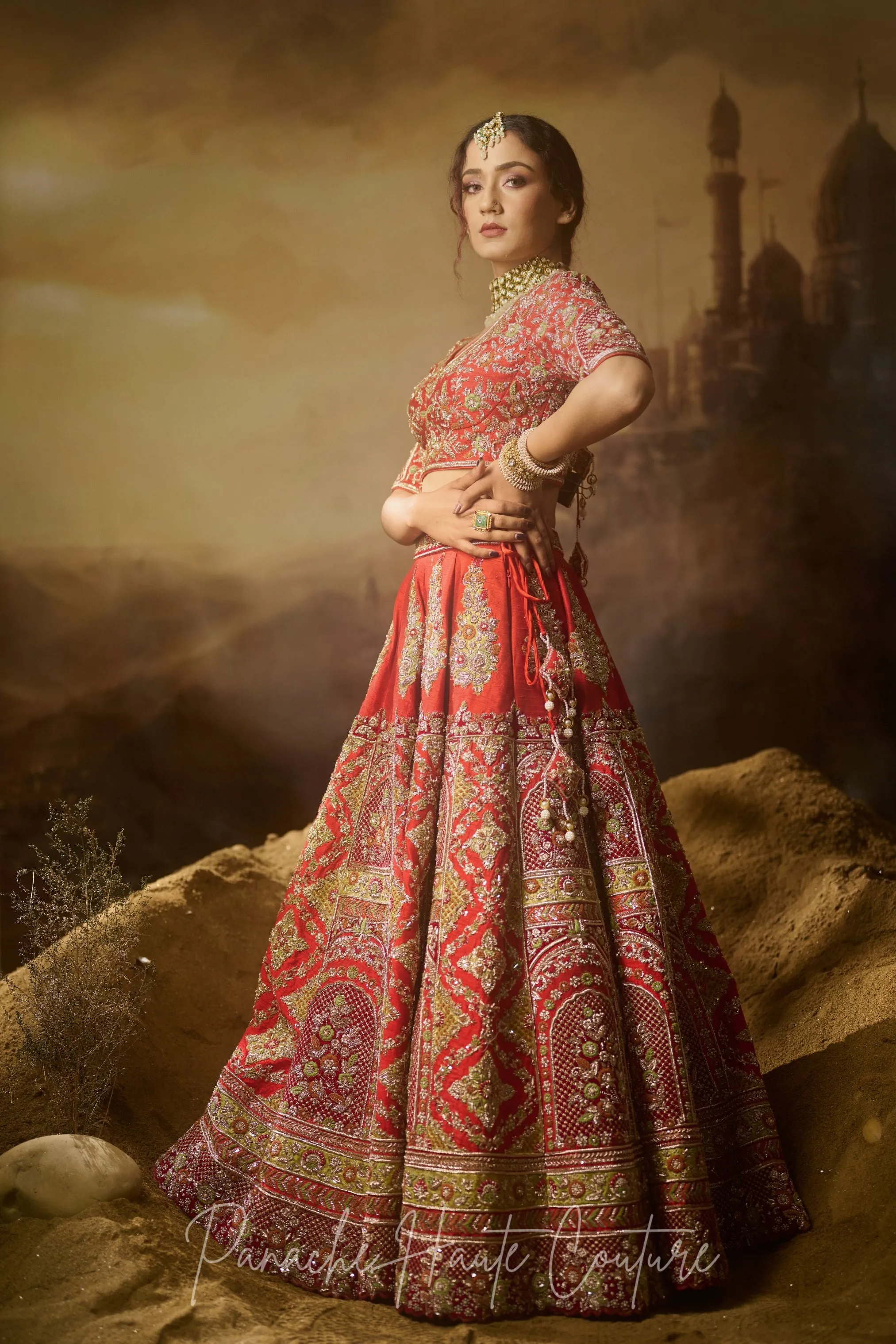 Red Color Wedding Lehenga RAZIA SULTAN