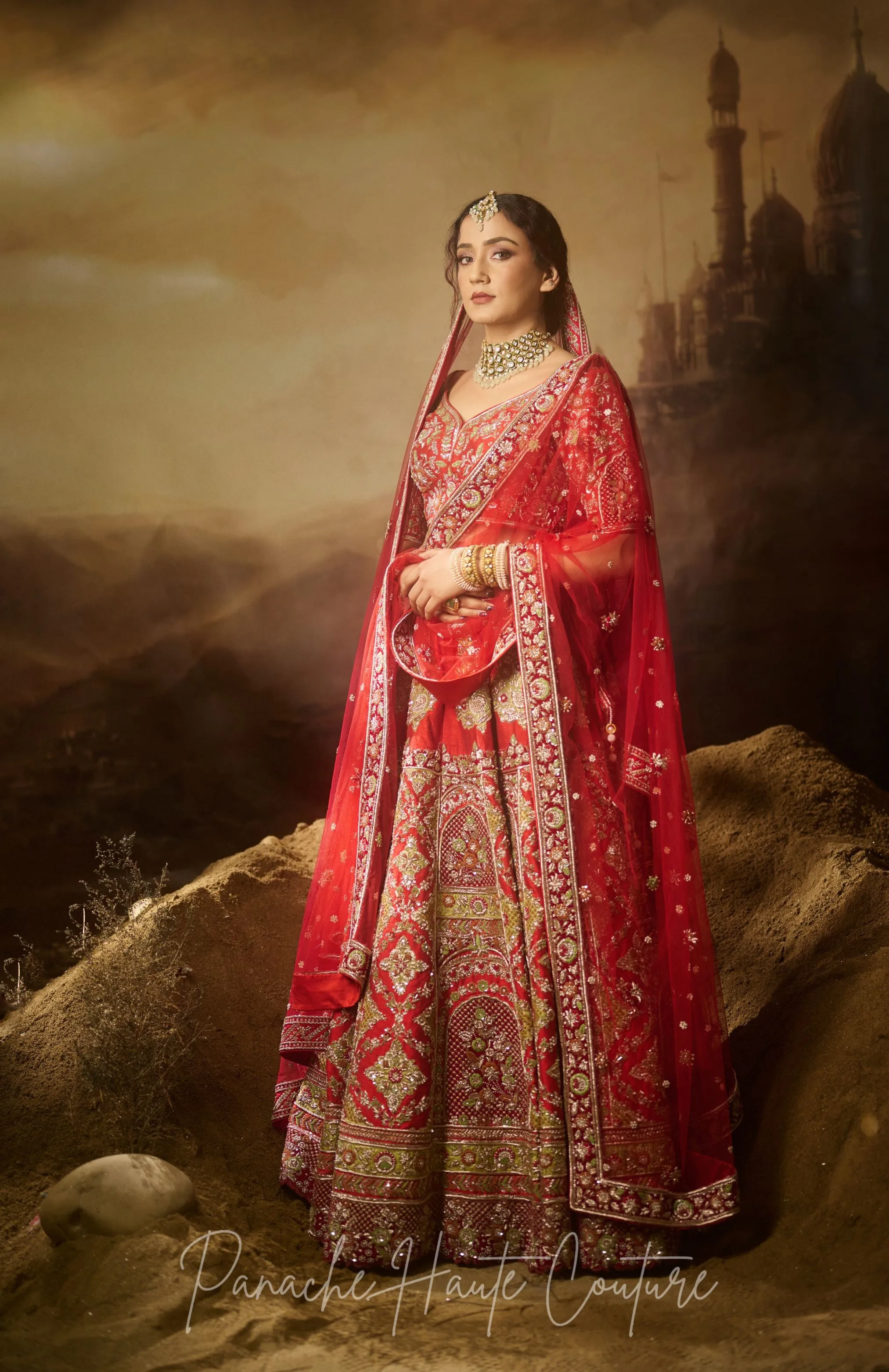 Red Color Wedding Lehenga RAZIA SULTAN