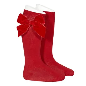 Red Velvet Bow Socks