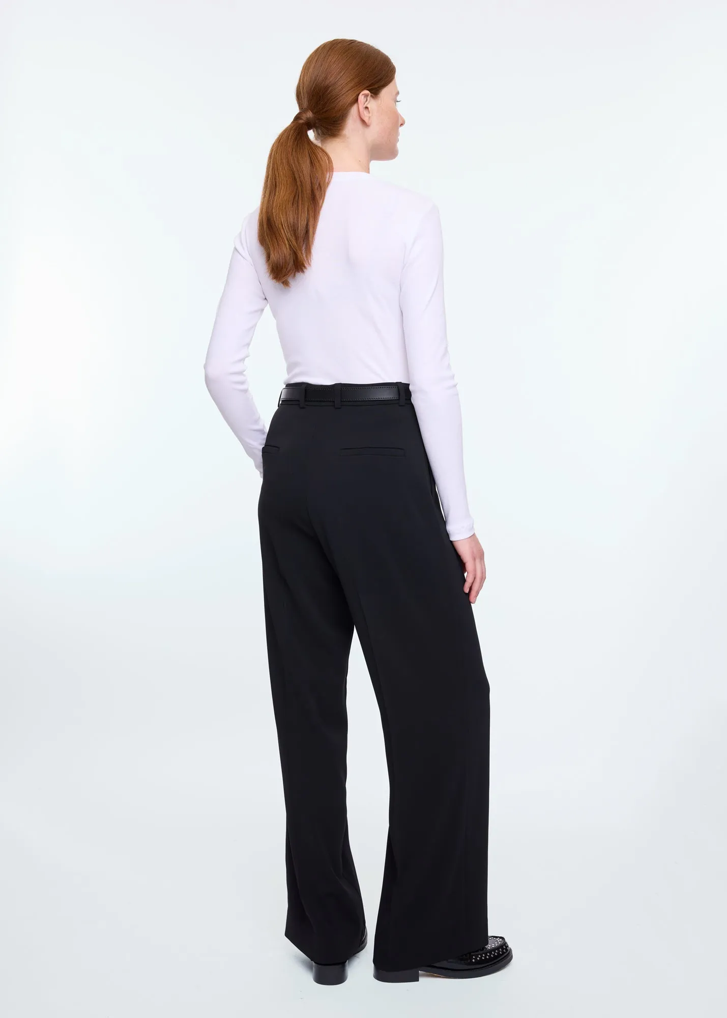 Regular fit crepe pants