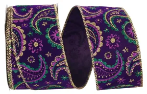 Reliant 2.5" Velvet Paisley Mardi Gras (10 Yards) 93035W-001-40F
