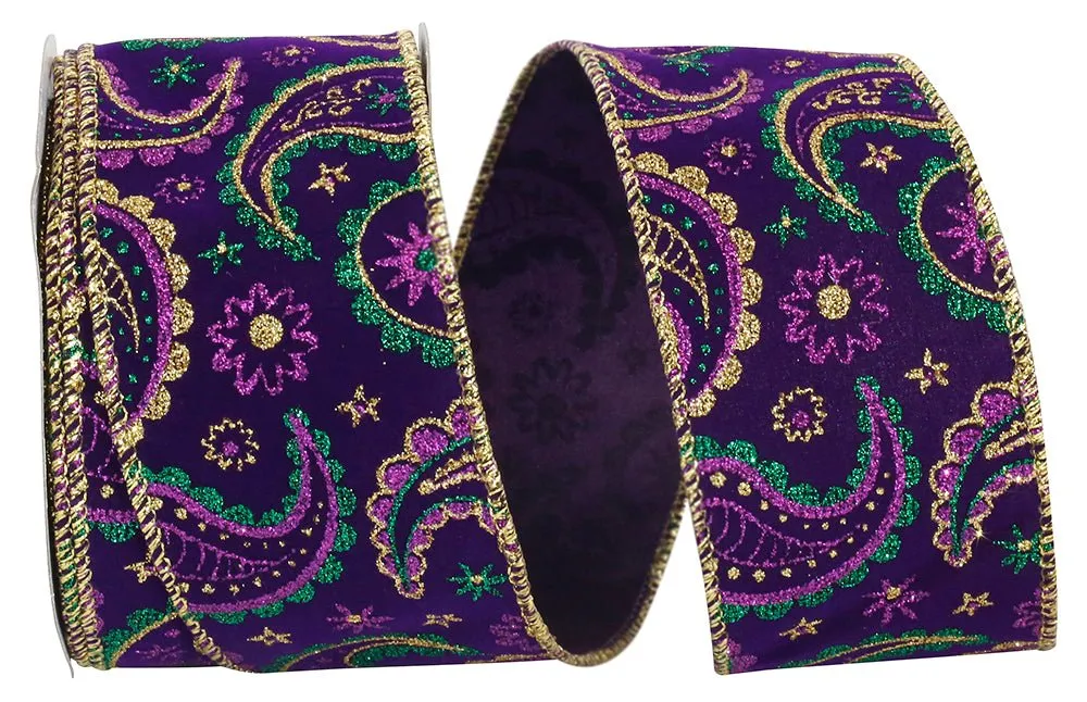 Reliant 2.5" Velvet Paisley Mardi Gras (10 Yards) 93035W-001-40F