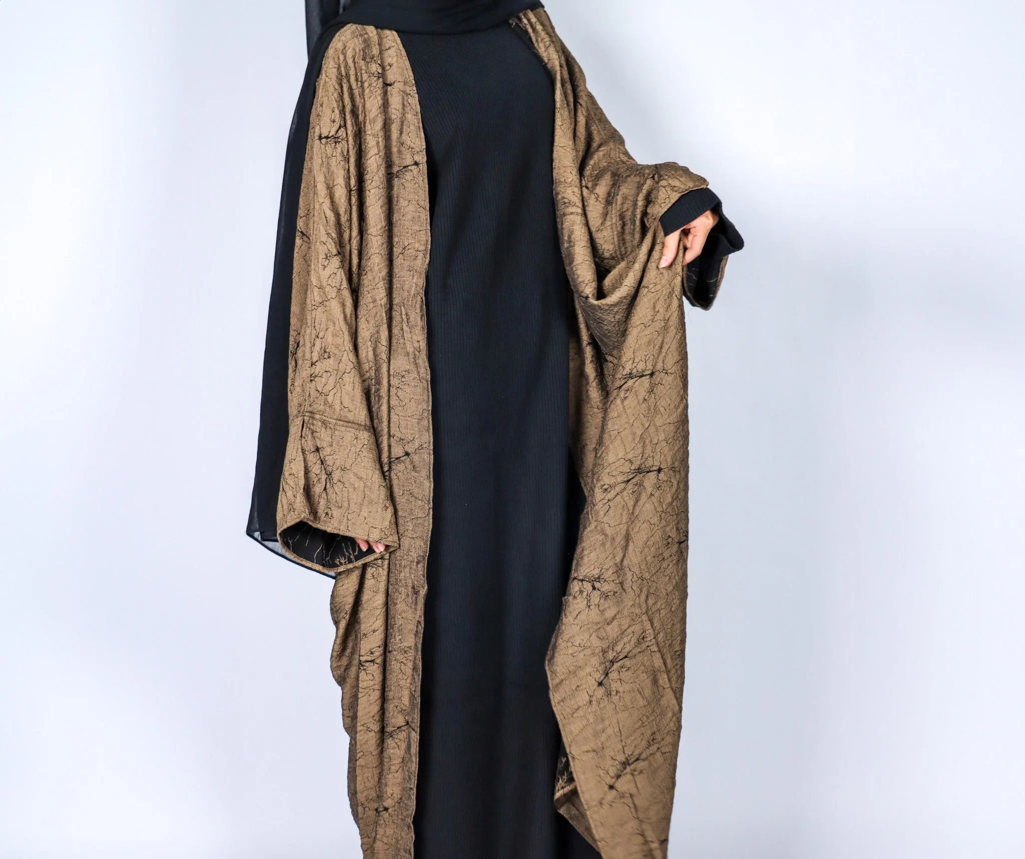 Reversible Open Abaya - Espresso