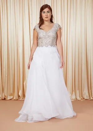 Roses | V-Neck Lace Bridal Top | Blush