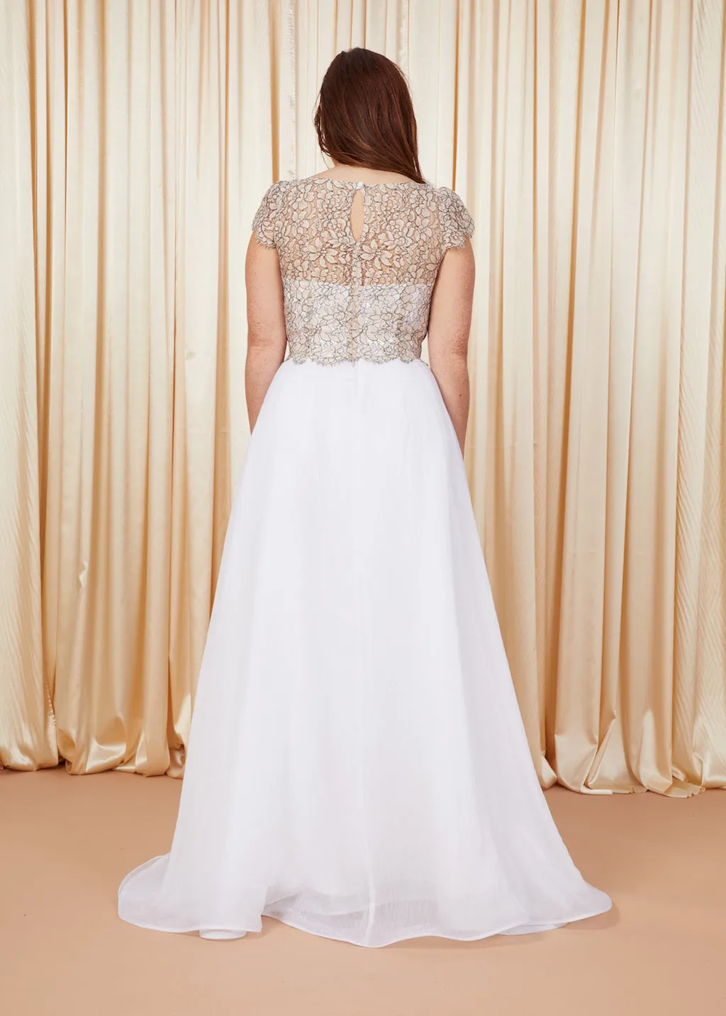 Roses | V-Neck Lace Bridal Top | Blush