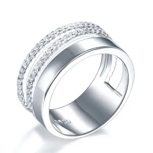 Round Diamond Double Band Wedding Ring