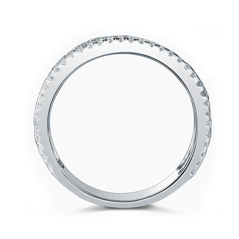 Round Diamond Double Band Wedding Ring