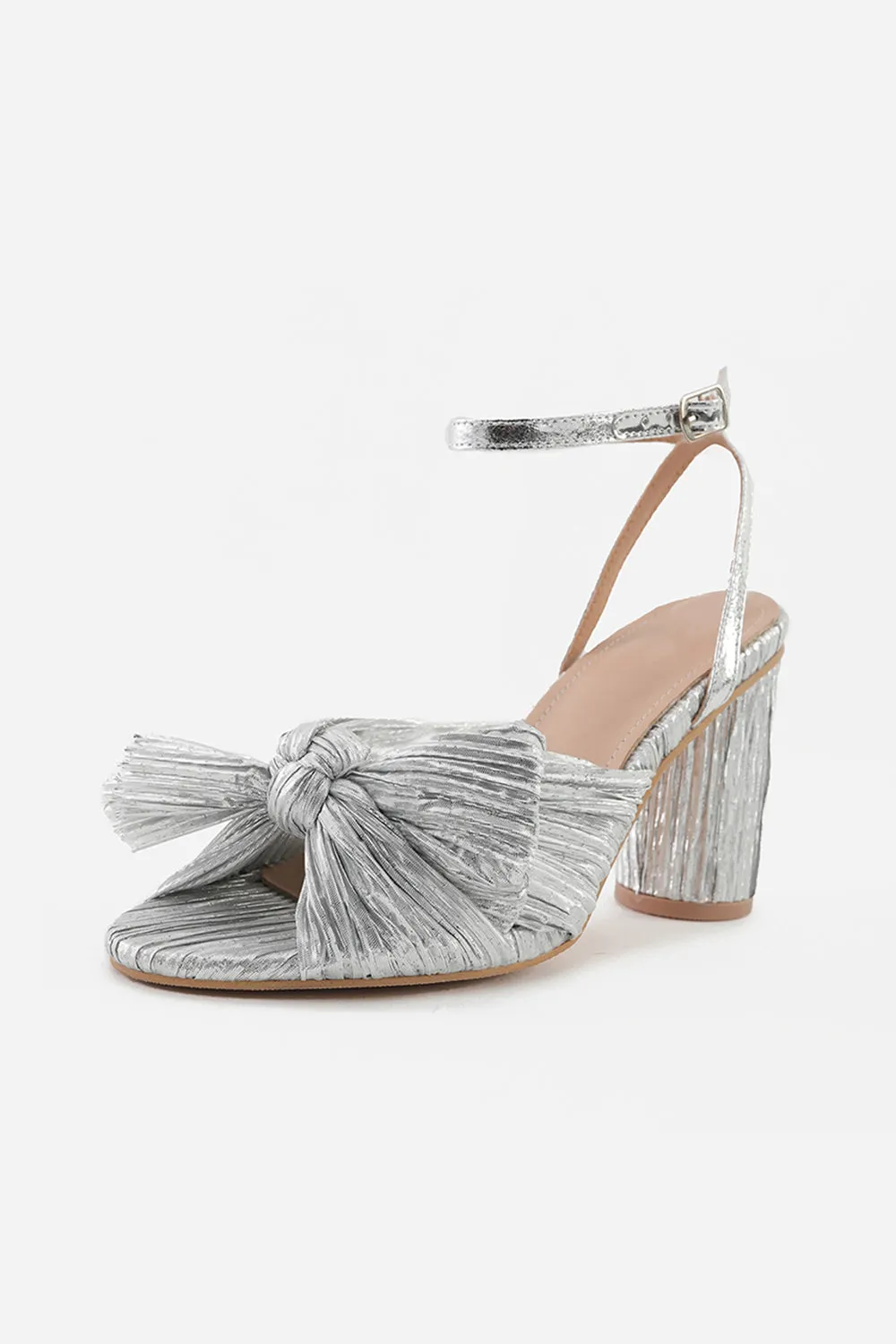 Roycebridal Outdoor Satin Peep Toe Chunky Heel Shoes With Buckle Bowknot