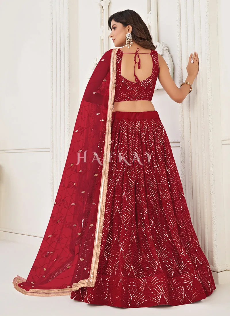 Ruby Red Traditional Wedding Lehenga Choli