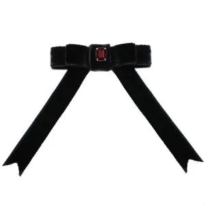 Ruby Red Velvet Hair-bow Clip