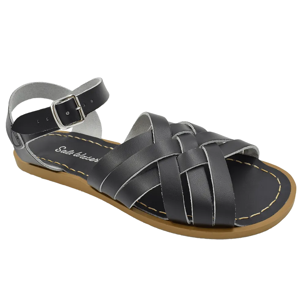 Saltwater Retro sandal (Black, Adult)