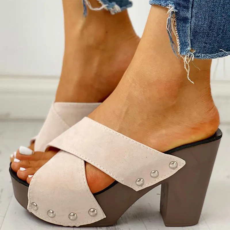 Sandals High Heels Summer Sandals Platform Shoes Heels Chaussure Femme Outdoor Heel Slippers Summer Footwear
