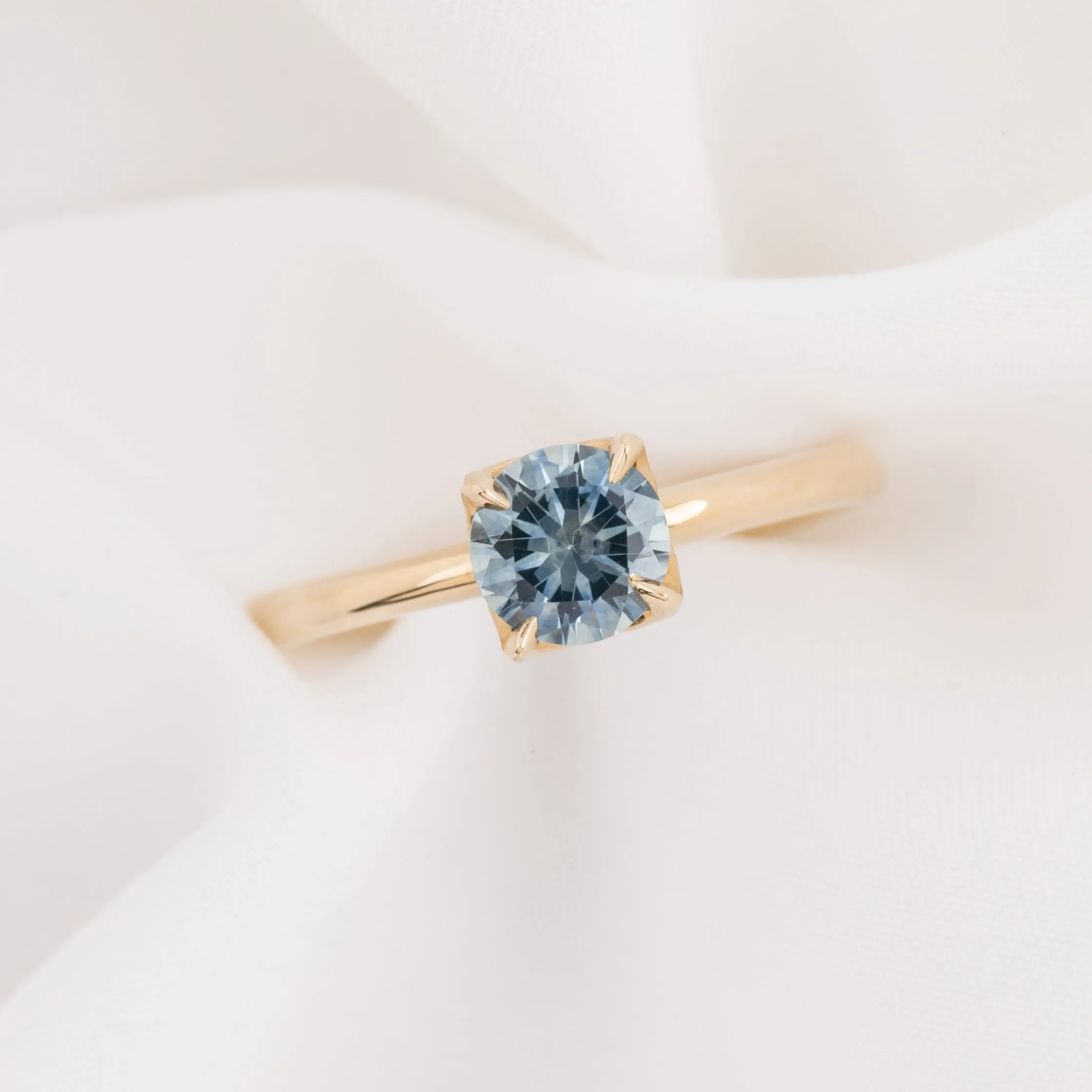 Sara Ring 1.06ct Parti Light Grey-Blue Yellow Montana Sapphire (One of a kind)