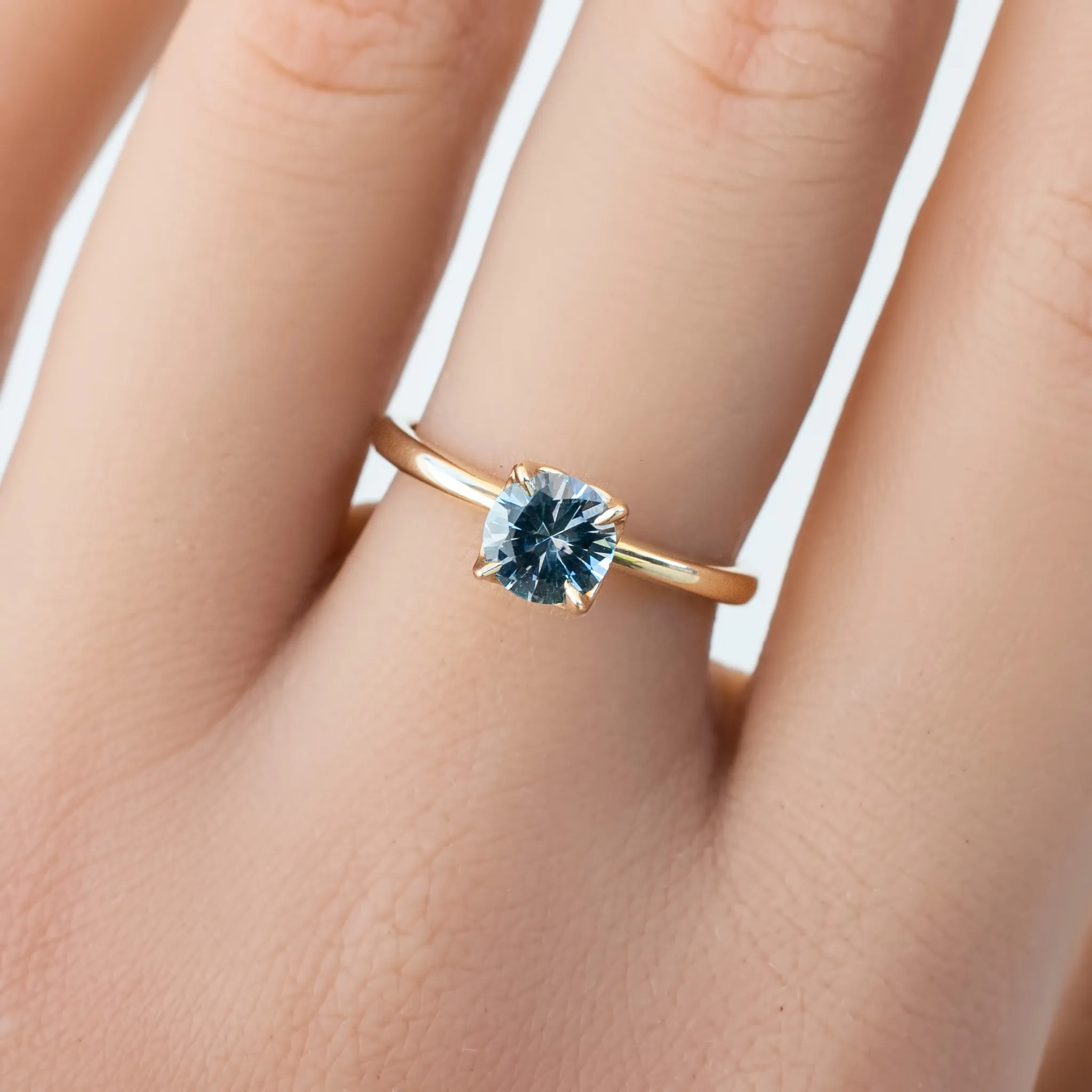 Sara Ring 1.06ct Parti Light Grey-Blue Yellow Montana Sapphire (One of a kind)