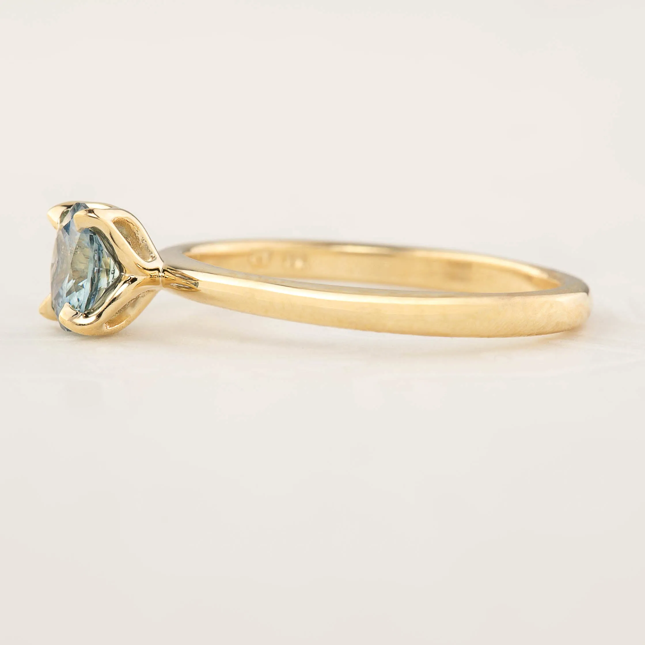 Sara Ring 1.06ct Parti Light Grey-Blue Yellow Montana Sapphire (One of a kind)
