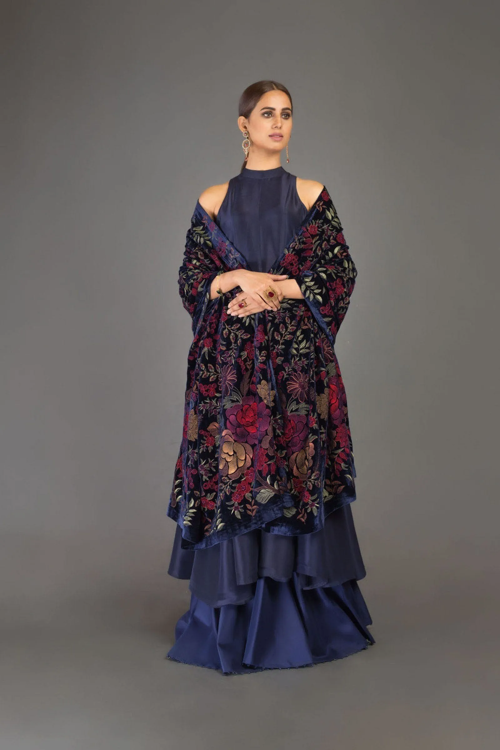 Sarinnah Premium 98-Embroided Fine quality Velvet shawl.