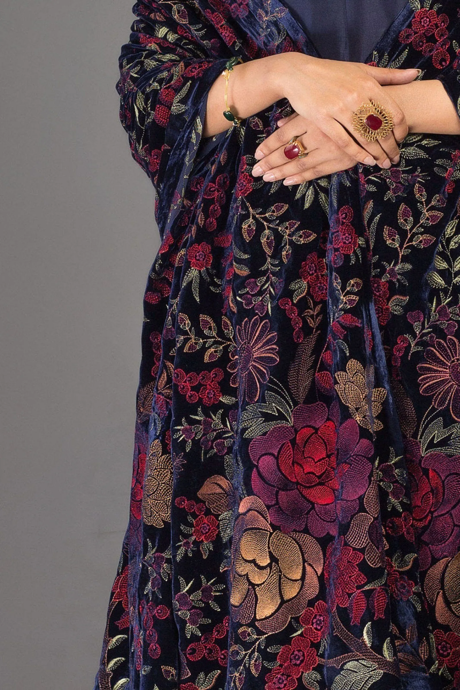 Sarinnah Premium 98-Embroided Fine quality Velvet shawl.