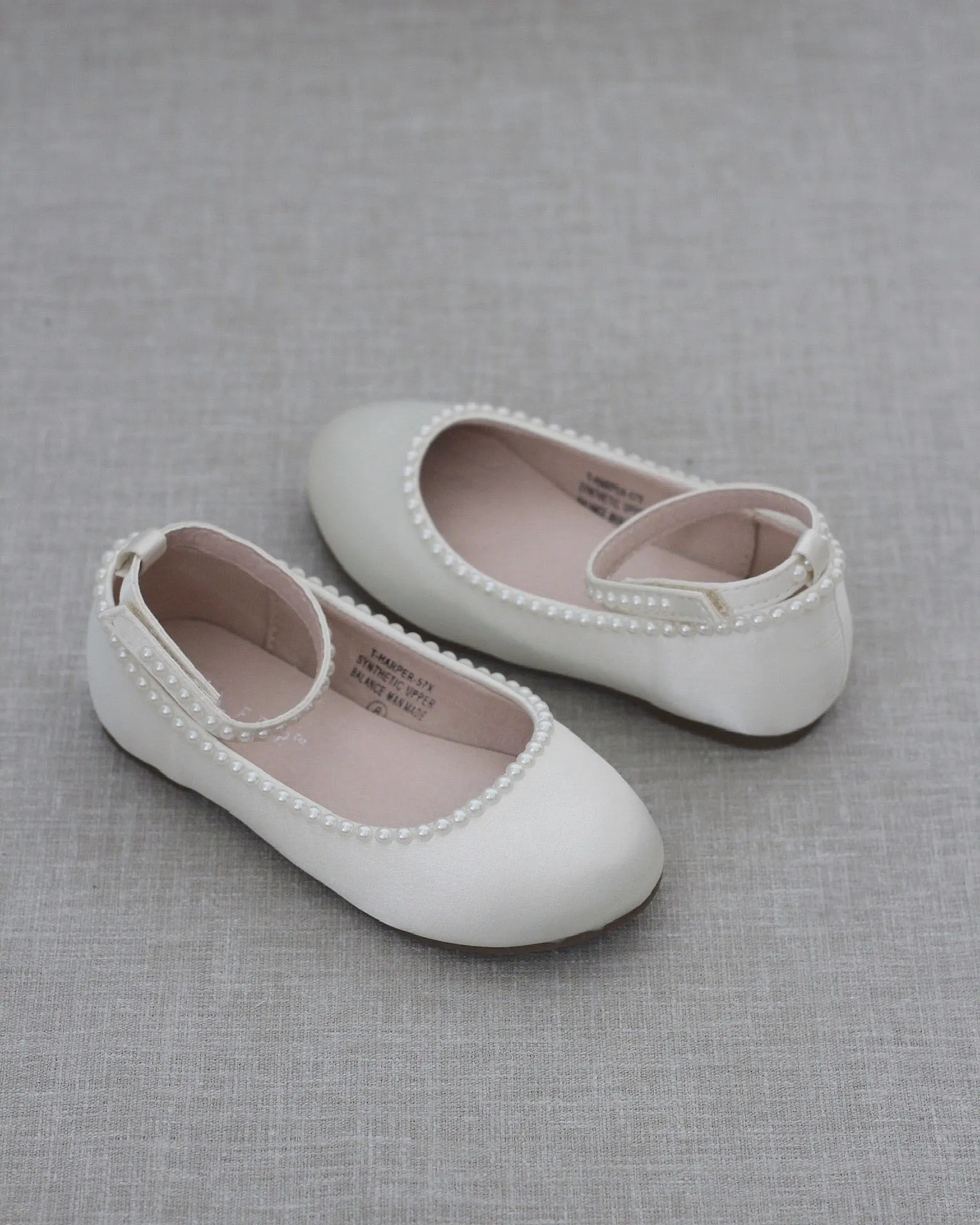 Satin Flats with Mini Pearls