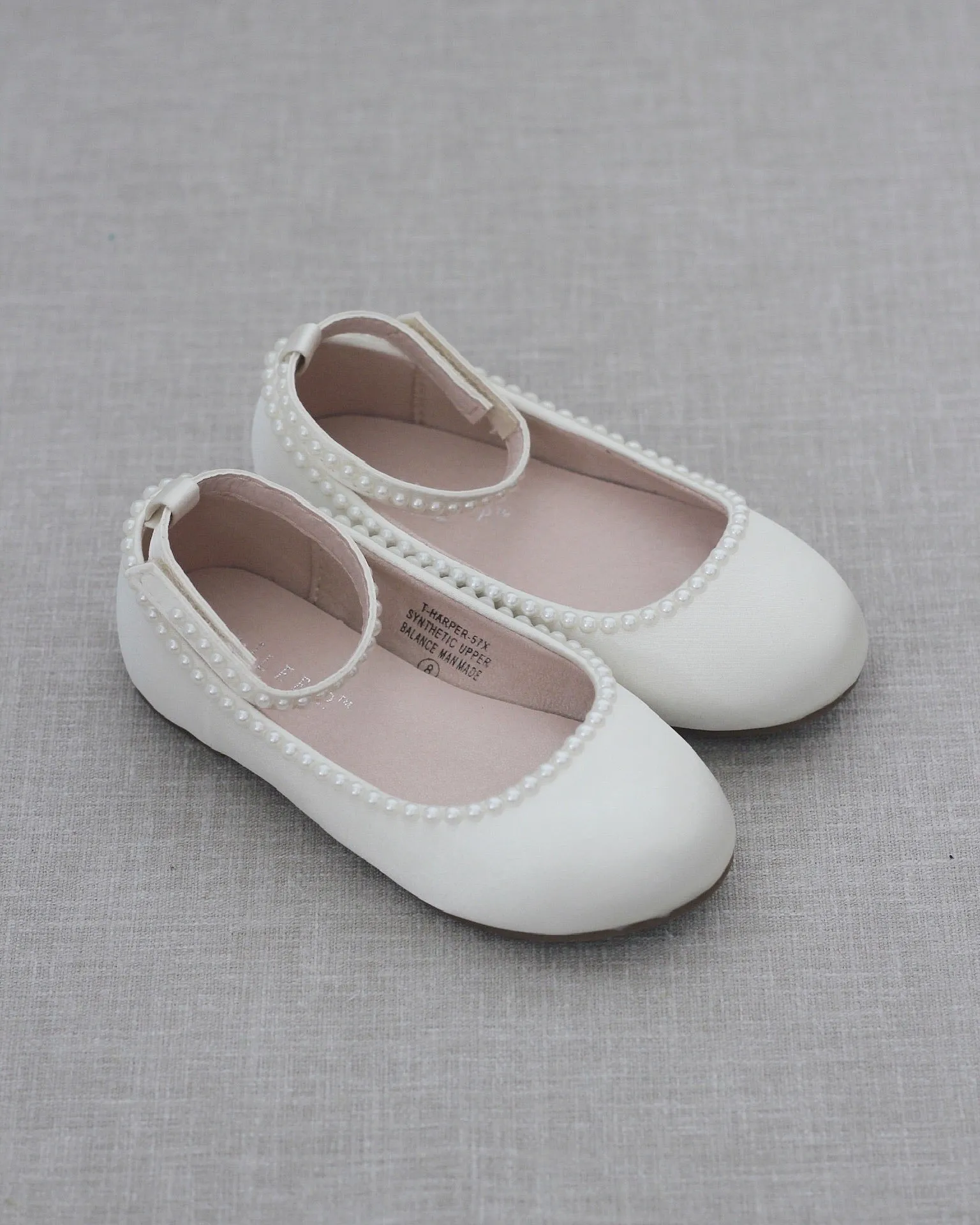 Satin Flats with Mini Pearls