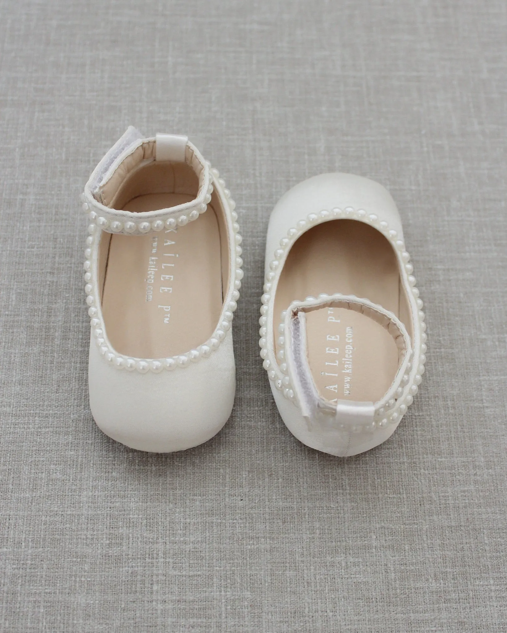 Satin Flats with Mini Pearls
