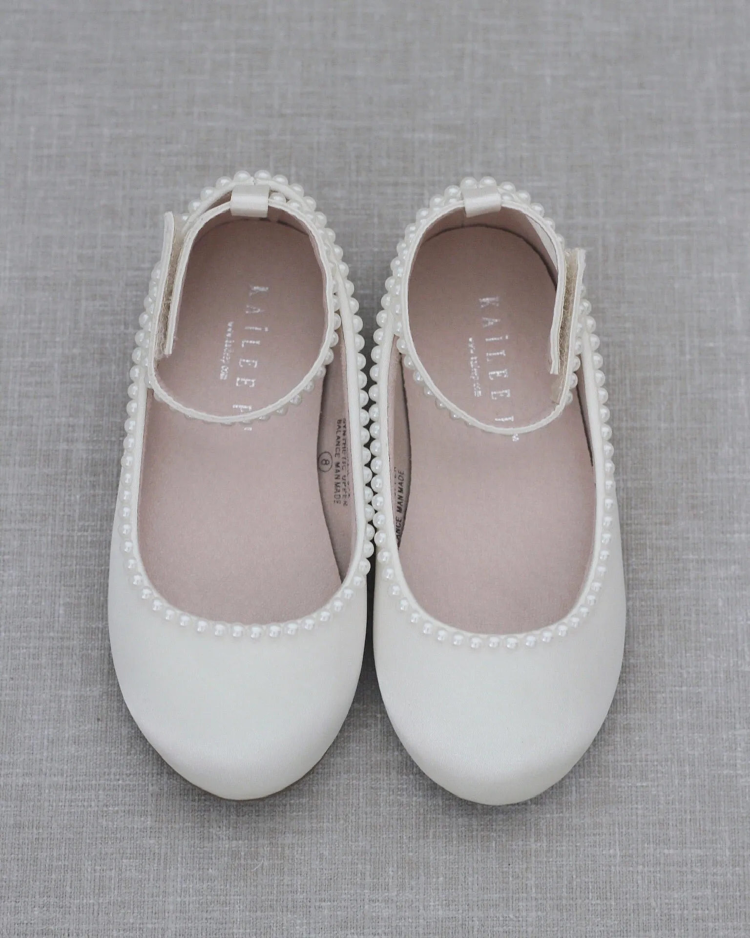 Satin Flats with Mini Pearls