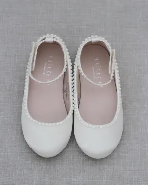 Satin Flats with Mini Pearls