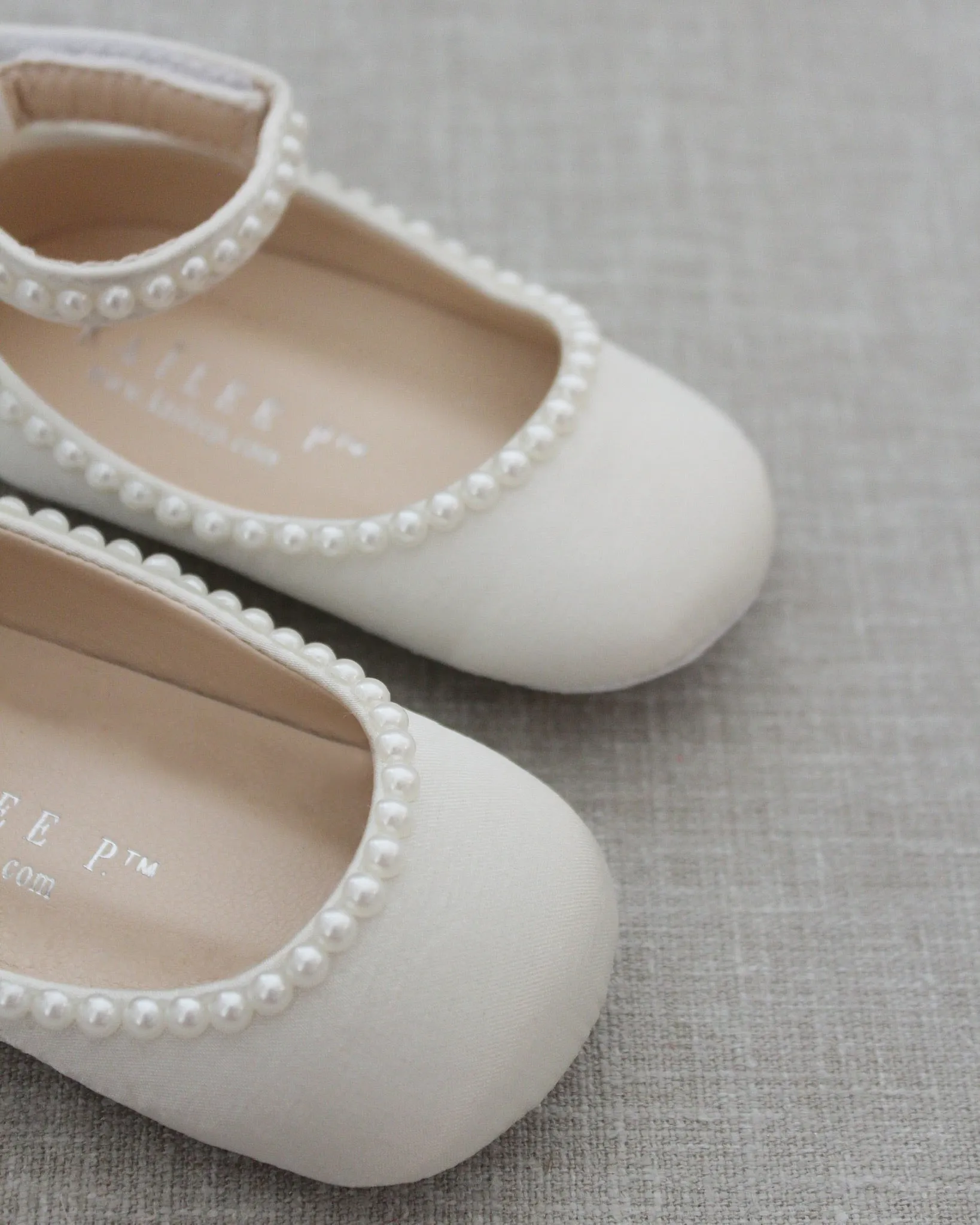 Satin Flats with Mini Pearls