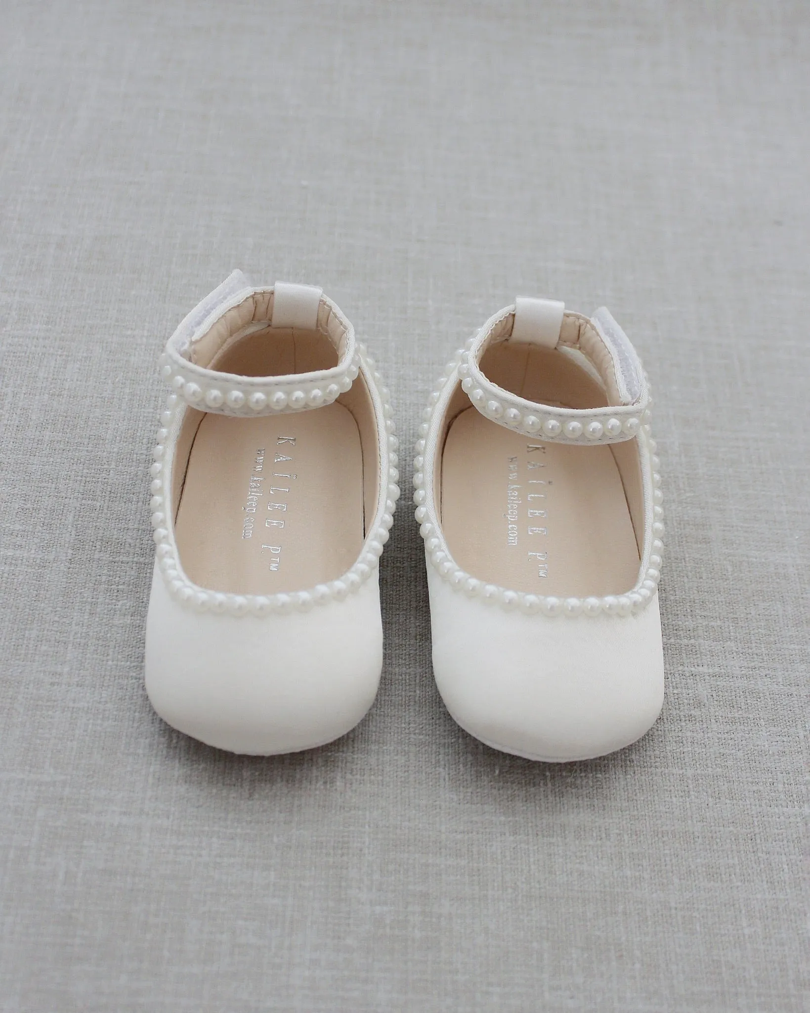 Satin Flats with Mini Pearls