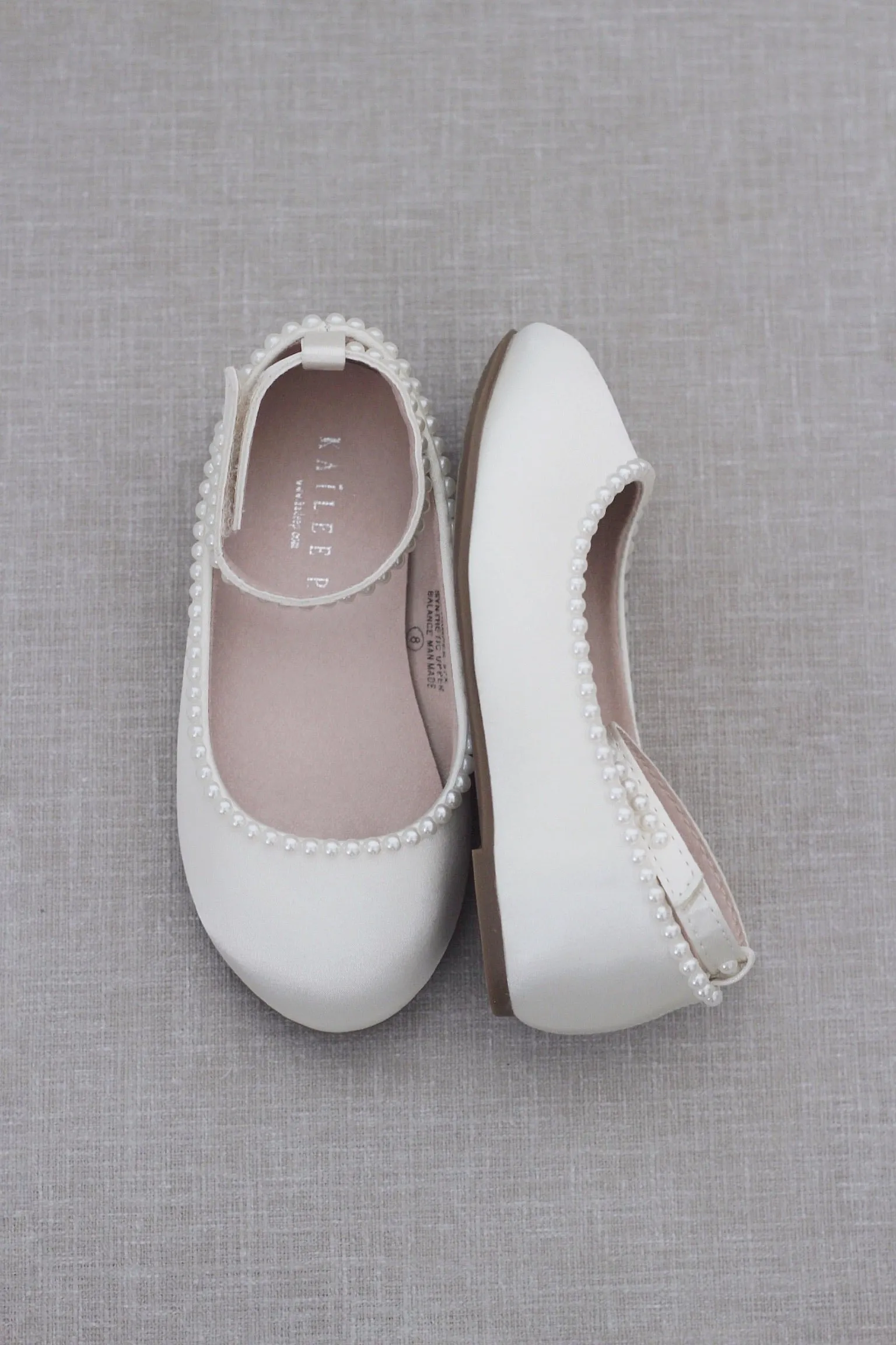 Satin Flats with Mini Pearls