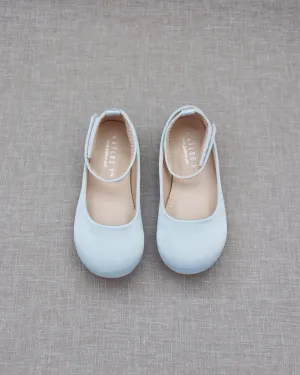 Satin Flats with Velcro Ankle Strap
