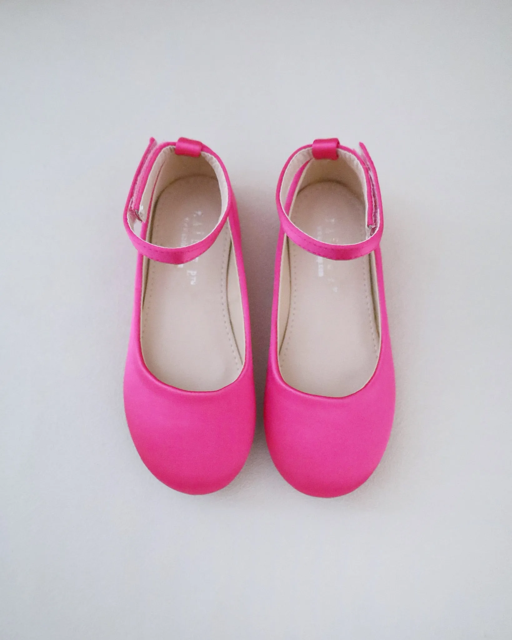 Satin Flats with Velcro Ankle Strap