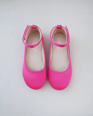 Satin Flats with Velcro Ankle Strap