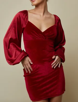 Satin Velvet Mini Dress