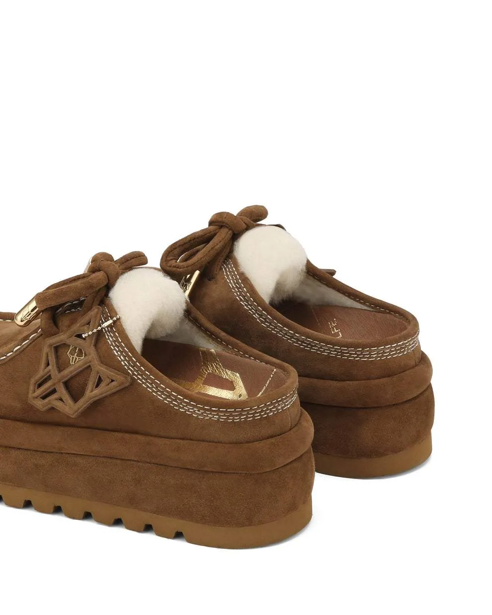 Shallow casual thick-soled plus velvet loafers