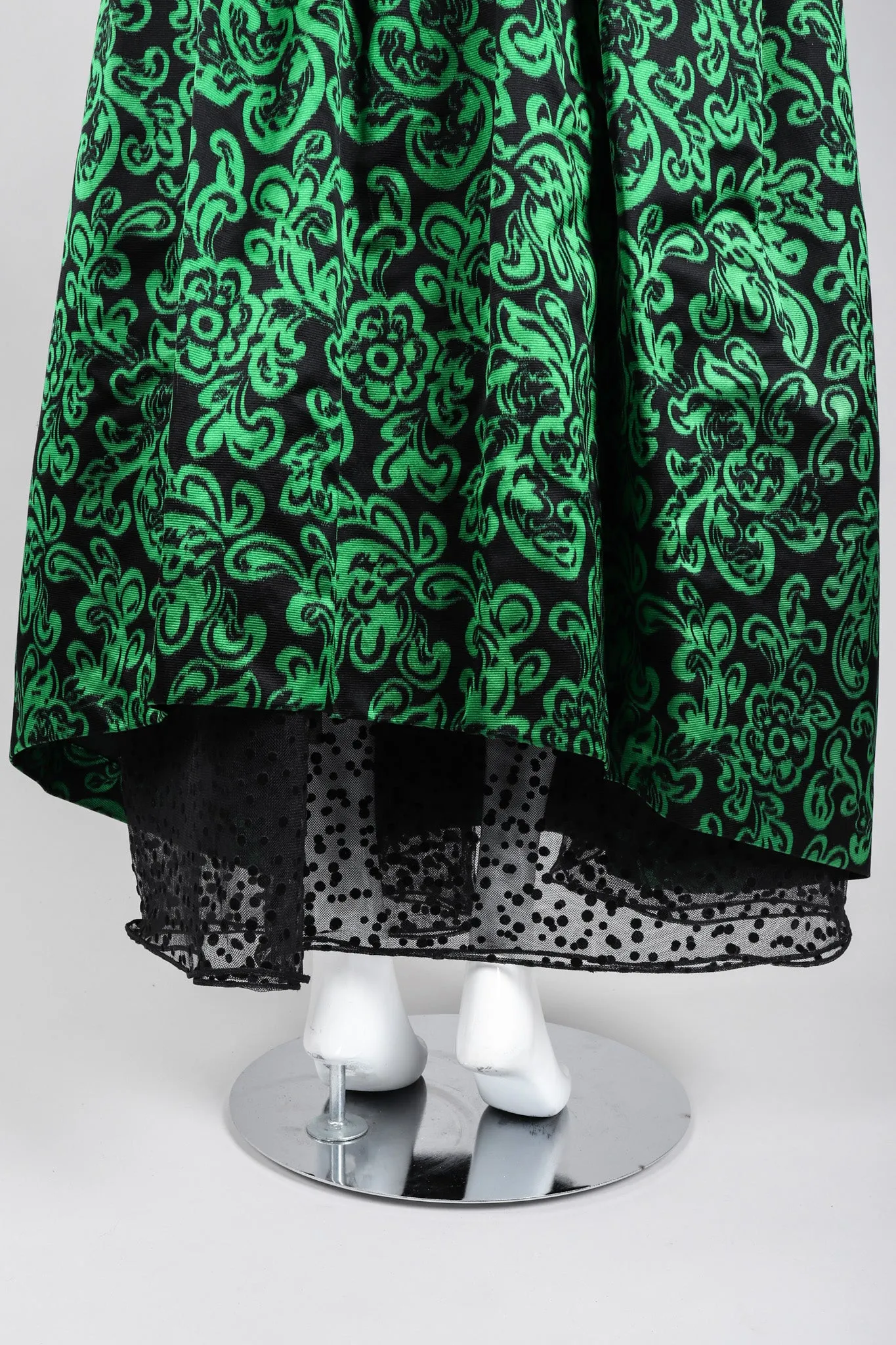 Sheer Panel Satin Gown
