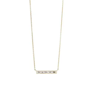 Silhouette 5 Stone White Diamond Necklace