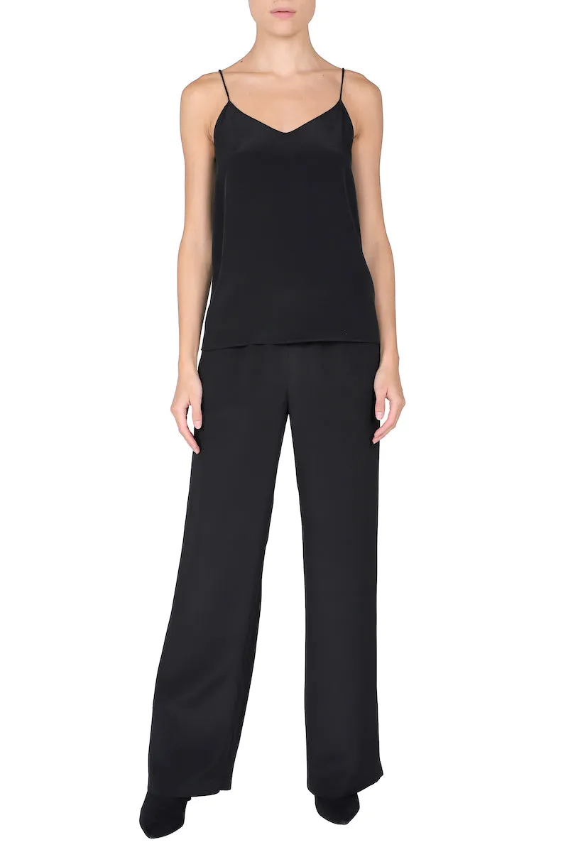 Silk Crepe De Chine Flare Pants