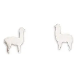 Silver Alpaca Stud Earrings