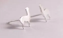 Silver Alpaca Stud Earrings
