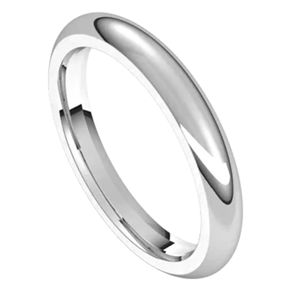 Sincerely, Springer's White Gold 3mm Comfort Fit Half Round Wedding Band