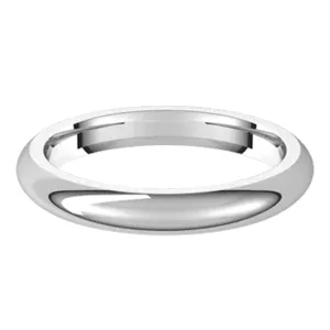 Sincerely, Springer's White Gold 3mm Comfort Fit Half Round Wedding Band