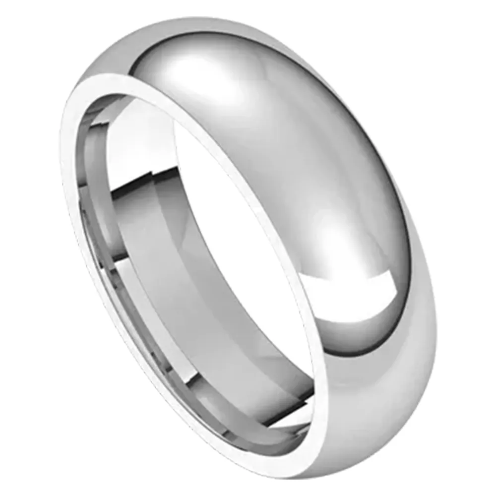 Sincerely, Springer's White Gold 6mm Comfort Fit Half Round Wedding Band