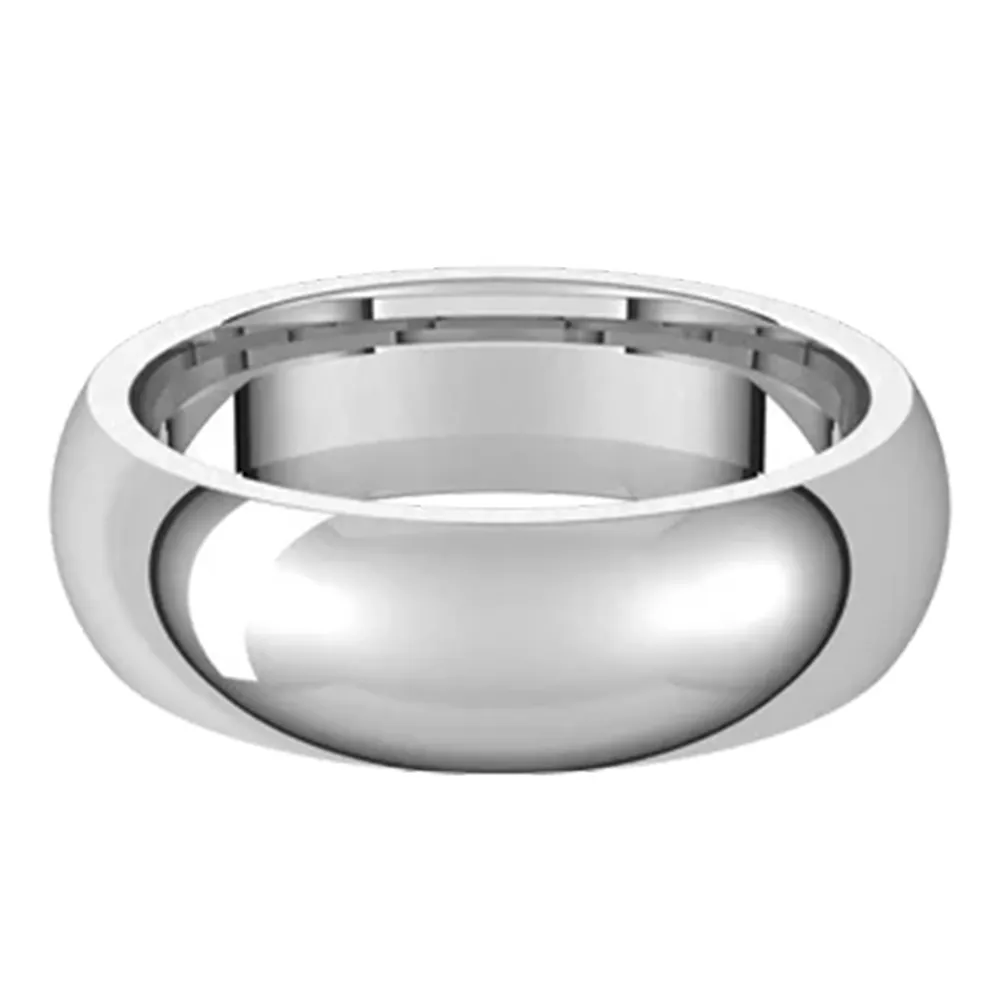 Sincerely, Springer's White Gold 6mm Comfort Fit Half Round Wedding Band