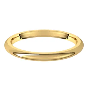 Sincerely, Springer's Yellow Gold 2mm Comfort Fit Half Round Wedding Band