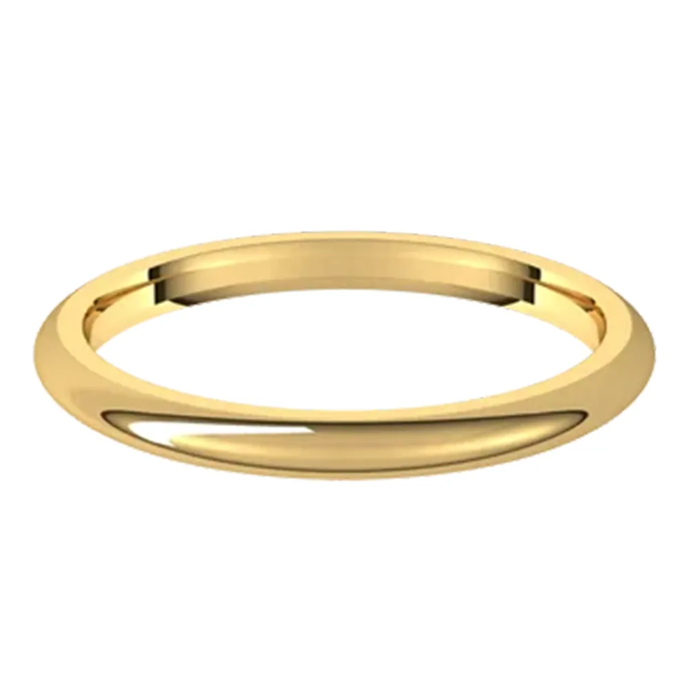Sincerely, Springer's Yellow Gold 2mm Comfort Fit Half Round Wedding Band