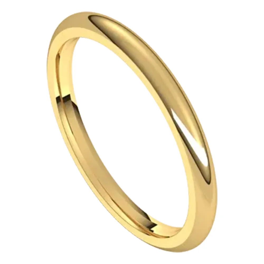 Sincerely, Springer's Yellow Gold 2mm Comfort Fit Half Round Wedding Band