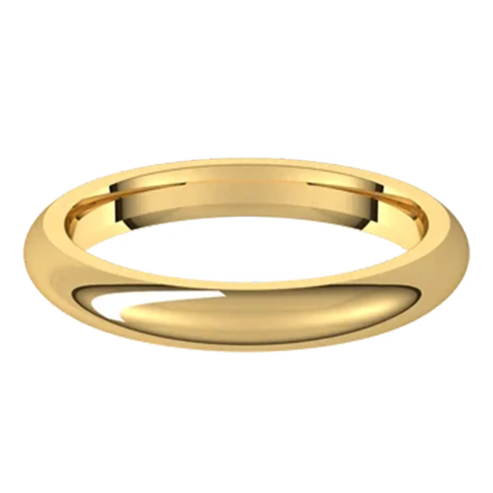 Sincerely, Springer's Yellow Gold 3mm Comfort Fit Half Round Wedding Band