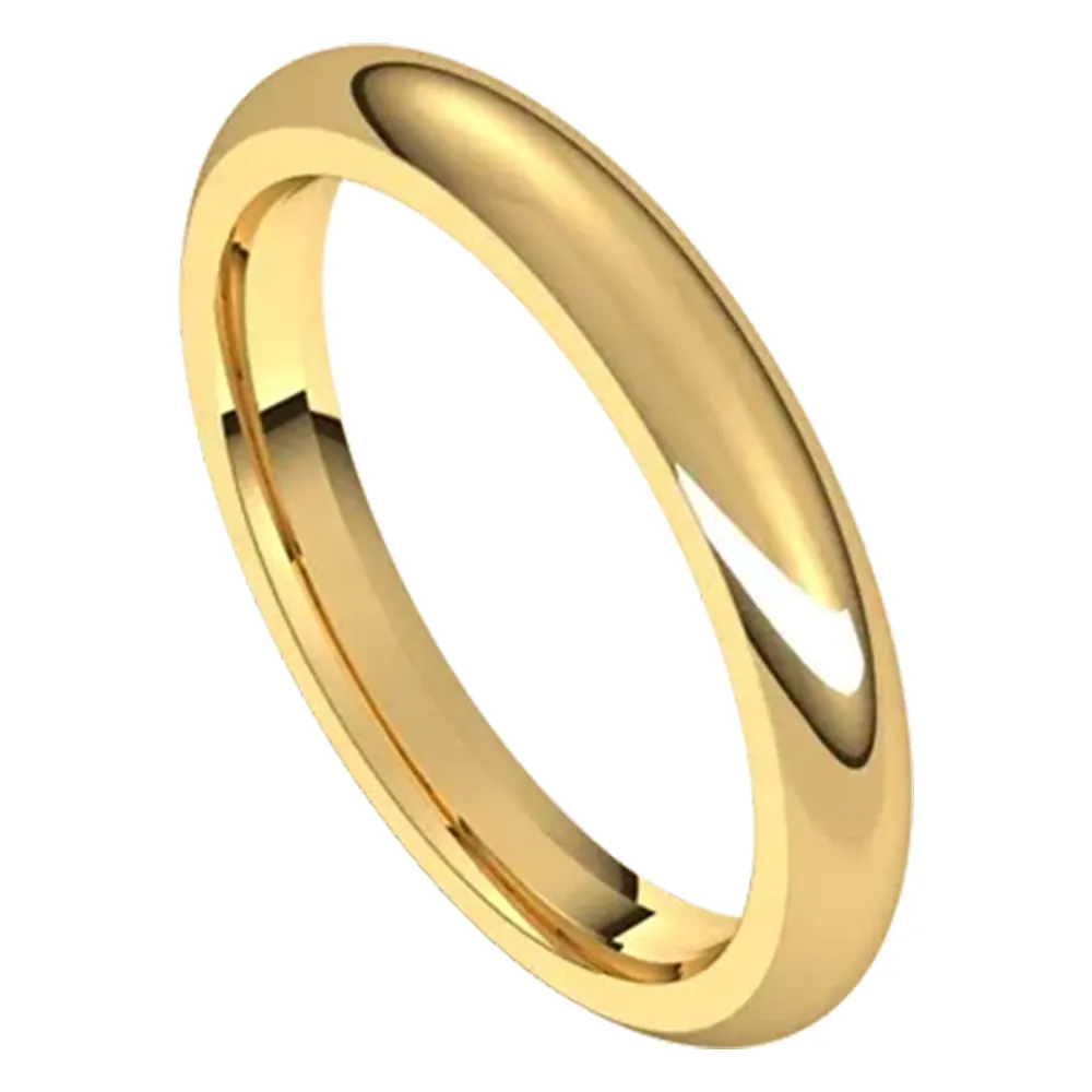 Sincerely, Springer's Yellow Gold 3mm Comfort Fit Half Round Wedding Band