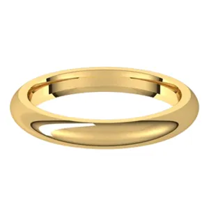 Sincerely, Springer's Yellow Gold 3mm Comfort Fit Half Round Wedding Band
